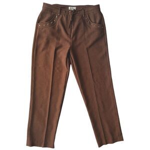 Draper's & Damon's Lightweight Brown Elastic Waist Spring  Straight leg Pants 12